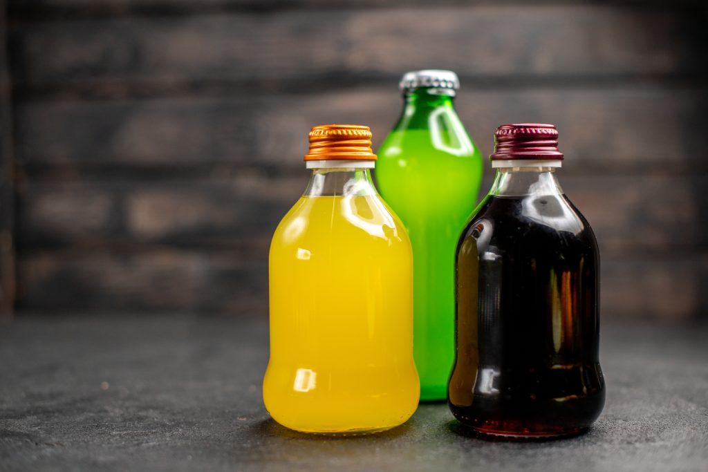 different kind of soft drinks